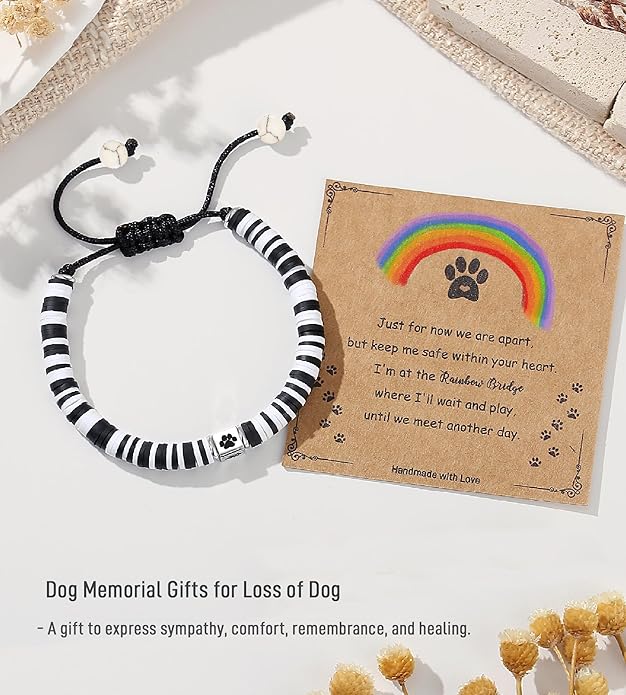 TONY & SANDY Dog Memorial Gifts, Pet Sympathy Rainbow Bridge Pet Memorial Bracelet for Men Women Girls Who Loss of Beloved Dog Cat