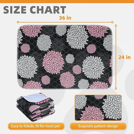 KOOLTAIL Washable Pee Pads for Dogs, 2 Pack Super Absorbent Reusable Puppy Training Pads Waterproof, Nonslip and Leak-Proof Dog Pee Pads, Large Pet Mats Whelping Pads for Floor, Crate, Couch, 24"x36"