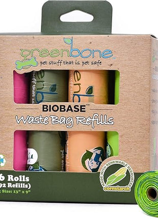 Biobase Pet Products Leak Proof Dog Poop Bag Rolls, Odor Blocking Multicolor Nature Theme 16 Rolls 192 Refill Bulk Pack