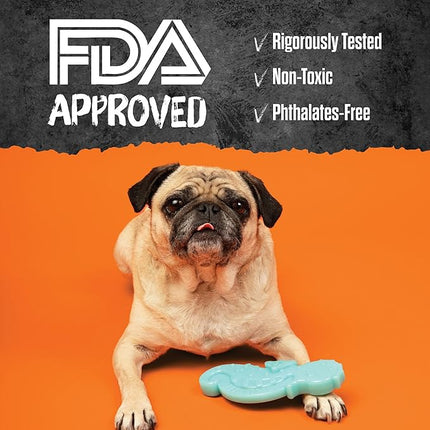 BULLYMAKE Red Tough Chew Steak Toy for Dogs, Durable Nylon Dog Toys for Aggressive Chewers, Dental Stimulating, Tough Chewers, Boredom Busting, Made in USA