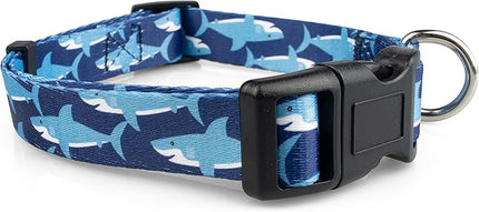 Limeloot Sharks Dog Collar, Summer Themed Dog Collar for Male and Female Dogs, Large