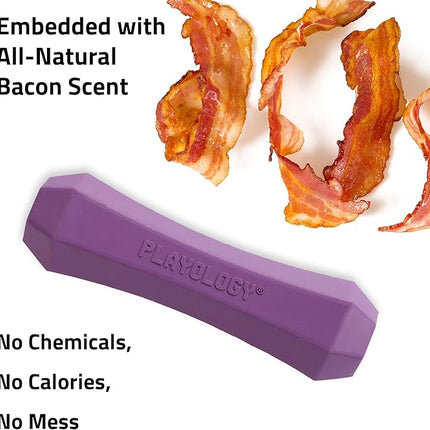 Playology Dog Toys | Durable Squeaky Chew Stick for Dogs | Jumbo Bacon Scented Toy - Easy to Clean and Made from Non Toxic Materials