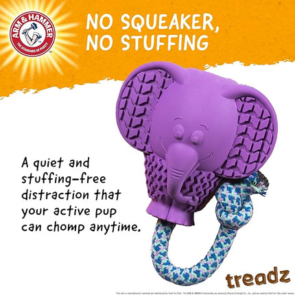 Arm & Hammer for Pets Super Treadz Large Elephant Dental Chew Toy for Dogs Dog Dental Toys for Aggressive Chewers Reduces Plaque & Tartar Without Brushing Safe for Dogs up to 35 Lbs