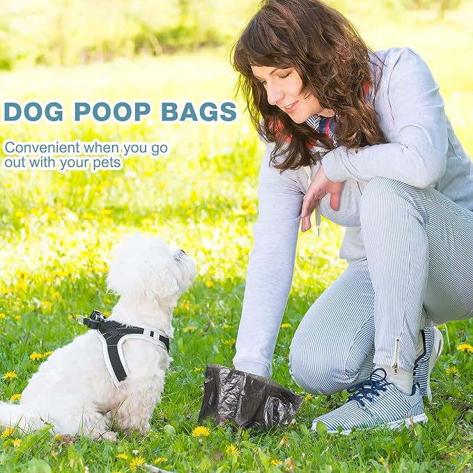 Teling 3000 Count Dog Poop Bags Pet Waste Bags for Poop with 3 Dispensers for Home, Outdoor, Puppy Walking, and Travel, 12 x 8.6 Inch(Black)