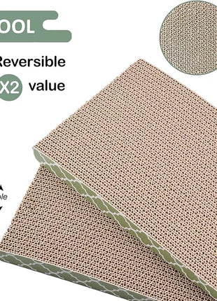 Cat Scratcher Cardboard Scratching Pads Scratch with Catnip 2PCS Reversible Corrugated Cardboard