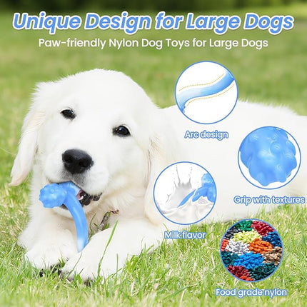 WinTour Indestructible Dog Bones for Aggressive Chewers, Tough Dog Toys for Aggressive Chewers, Durable Chew Toys for Medium & Large Breed, Heavy Duty, Strong & Indestructible Bones for Super Chewers
