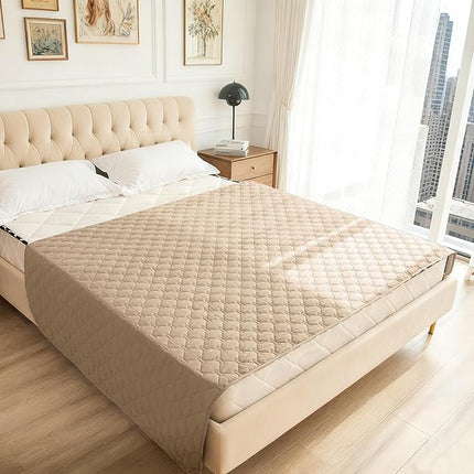 gogobunny 100% Double-Sided Waterproof Dog Bed Cover Pet Blanket Sofa Couch Furniture Protector for Puppy Large Dog Cat, Reversible (82x102 Inch (Pack of 1), Dark Beige/Light Beige)