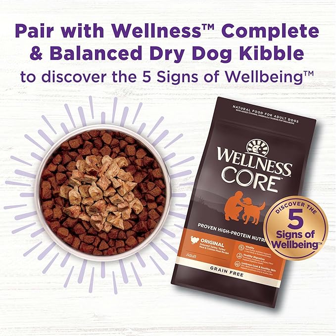 Wellness CORE Bare Bowl Boosters for Dogs, Grain-Free Freeze-Dried Food Mixer Or Topper, Made with Natural Ingredients (Turkey, 4-Ounce Bag) (Pack of 2)
