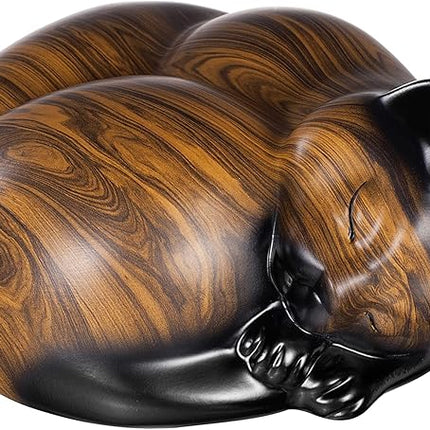 Pet Urns,Sleeping Resin Cremation Cat Urn, Cat Urns for Ashes, Small Animal Urn （Brown）…