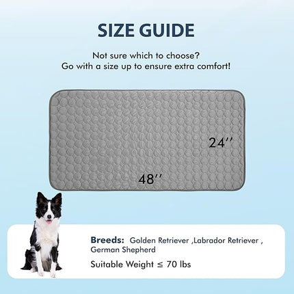 MICROCOSMOS Summer Cooling Mat & Sleeping Pad- Water Absorption Top, Materials Safe, Easy Carry, EZ Clean. Keep Cooling for Pets, Kids and Adults.(Drak Grey, 48" x24")