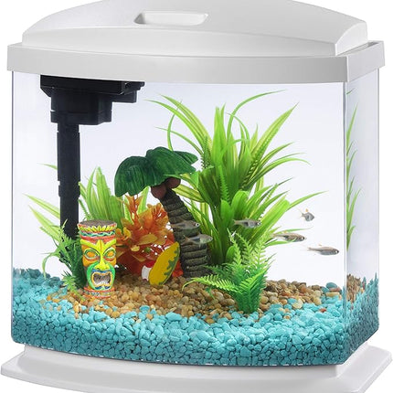 Aqueon LED MiniBow Aquarium Kit with SmartClean Technology, White, 2.5 Gallon
