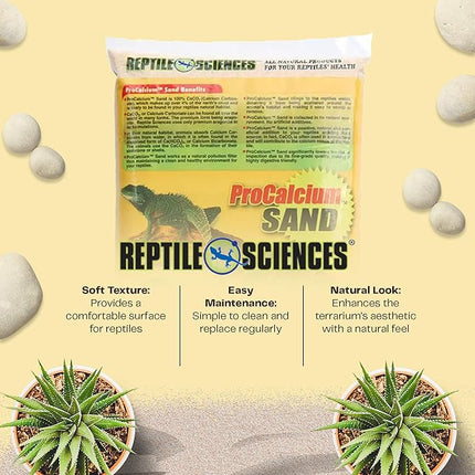 Black Pro-Calcium Terrarium Sand - 10 lbs - Natural Substrate for Reptile Habitats & Aquariums, Silica-Free & Mineral-Rich