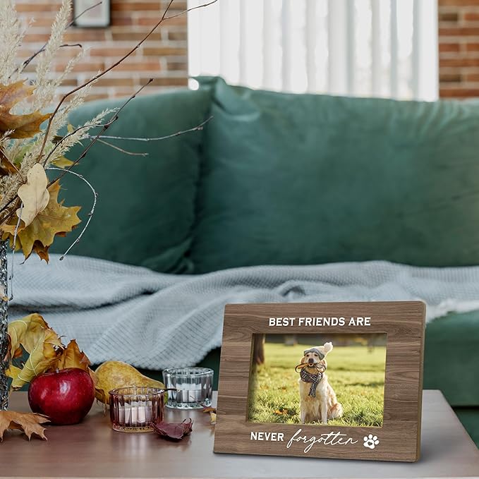 FONDCANYON Pet Memorial Picture Frame, Pet Memorial Gifts, Pet Picture Frame, Dog Memorial Picture Frame, Dog Picture Frames For Dogs That Passed, Best Friend Are Never Forgotten Dog Photo Frame 5x7 (Color3)