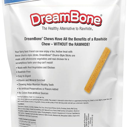 Dreambone Churro-Style Dog Sticks, Treat Your Dog to a Chew Made with Real Chicken 14 Count (Pack of 1)