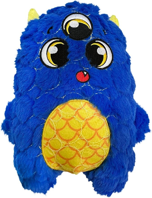 Bite Force - Durable & Strong Dog Toy Blue Furocious Frank Monster with Squeaker, Kevlar-Reinforced Seams for Aggressive chewers.