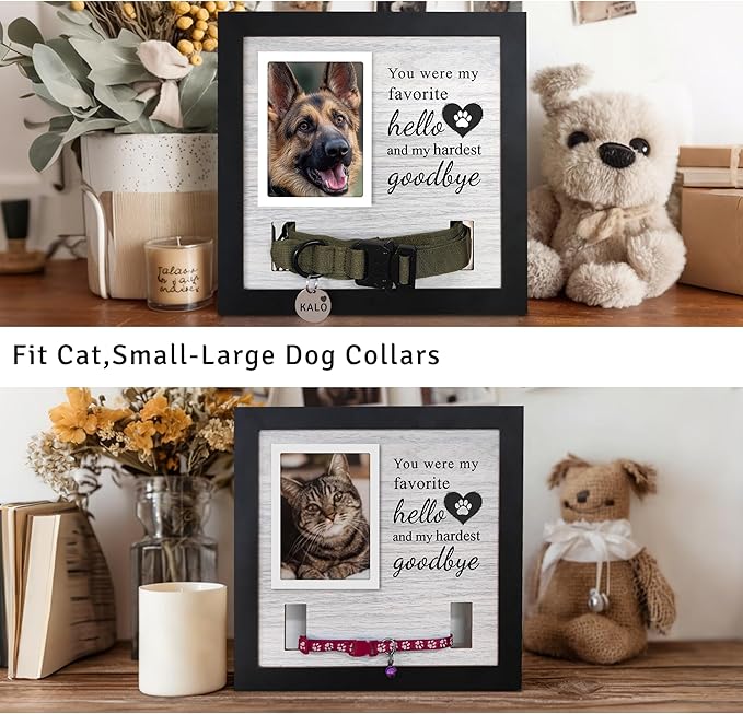 Dog Loss Gifts,Pet Memorial Frame with Collar Holder,Dog and Cat Collar Memorial Frame,Pet Memorial Gift for Dogs,Pets Loss Sympathy Gift for Pet Lover,Dog Moms-HG