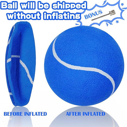Big Tennis Ball for Dogs, Giant Dog Tennis Ball Toy Large Outdoor Sports Gift for Small Medium Large Dog (Blue, 9.5 inch)