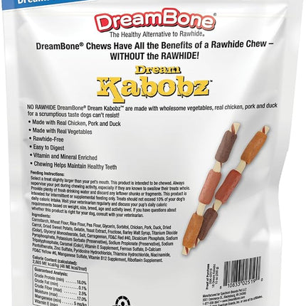 DreamBone Dream Kabobz, Rawhide Free Dog Chew Sticks Made Made with Real Chicken and Vegetables, 18 Count