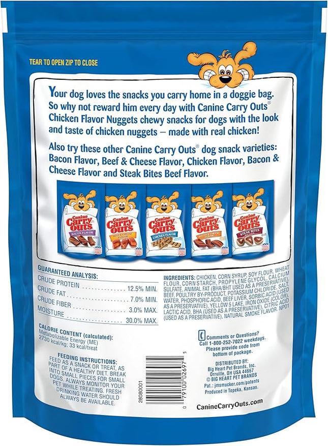 Canine Carry Outs Dog Treats, Chicken Flavor Nuggets, 22.5 Ounce (Pack of 4), Made with Real Chicken