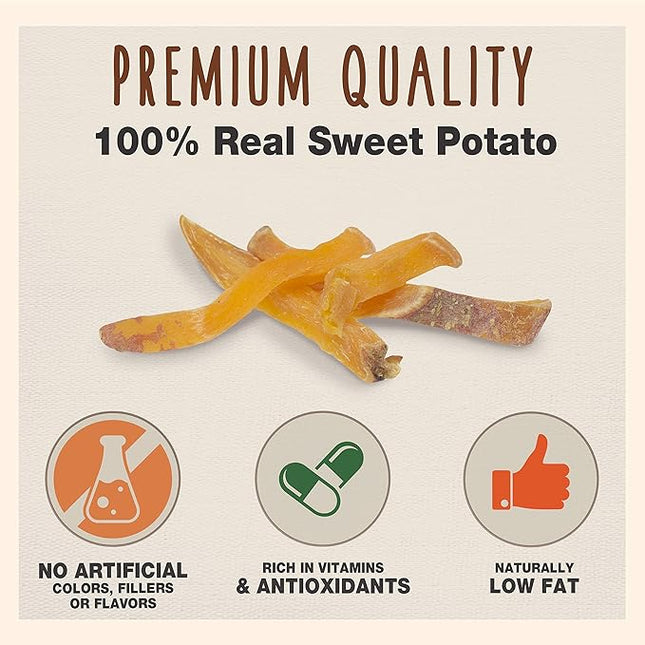 Cadet Gourmet Sweet Potato Steak Fries, Healthy Natural Chewy Dog Treats, Single-Ingredient, for Small & Large Dogs, 1 Pound
