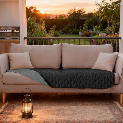 gogobunny 100% Double Sided Waterproof Dog Blanket Soft Pet Bed Cover Reversible Protect Furniture Couch Sofa Car for Puppy Large Dog Cat (Dark Charcoal/Light Charcoal, 30x70 Inch (Pack of 1))