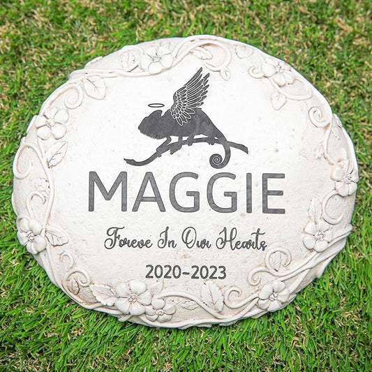 16 Personalized Chameleon Memorial Stone Designs – Outdoor Weatherproof Pet Memorial Stones for Headstones, Tombstones, Gravestones, and Grave Markers – Memorial Gifts for Chameleon