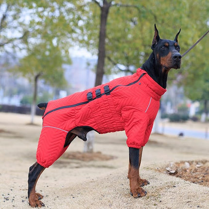 Lovelonglong Dog Coat, Red, S (Back 11", Chest 14.5"), Waterproof, Reflective, Windproof, Adjustable, Modern, Dog Winter, Small Medium Large Dogs, Cotton with Waterproof Outer Layer