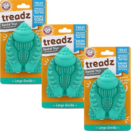 Arm & Hammer for Pets Super Treadz Gorilla Dental Chew Toy for Dogs - Dog Dental Toys Reduce Plaque & Tartar Buildup Without Brushing - Safe for Dogs up to 35 Lbs (Pack of 3)