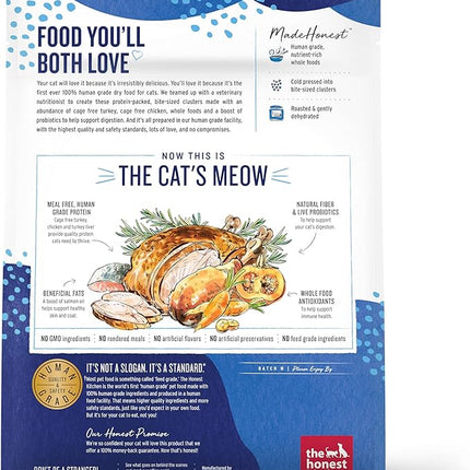 The Honest Kitchen Human Grade Whole Food Clusters Grain Free Turkey & Chicken Dry Cat Food, 1 lb Trial Pouch