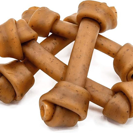 Jungle Calling Rawhide Free Dog Treats, Peanut Butter Bones, 6.5'' Pet Chews for Medium and Large Dogs,Digestible Chewing Snacks,4 Count (Pack of 1)