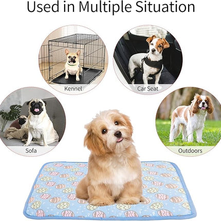 NACOCO Pet Cooling Mat Cat Dog Cushion Pad Summer Cool Down Comfortable Soft for Pets and Adults (M, Blue)