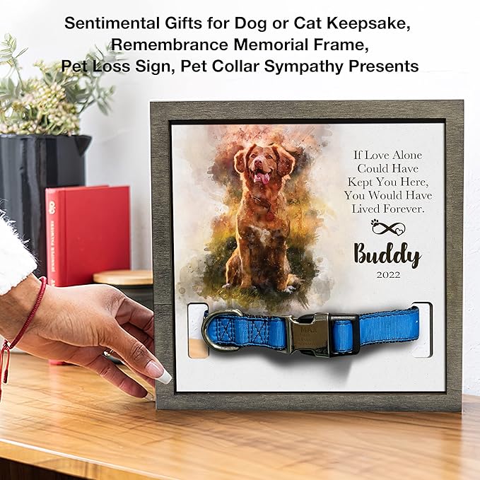 Personalized Pet Memorial Gifts Water Color Dog Picture Frame Dog Loss Sympathy Memorial Frames For Pictures Sympathy Gifts Keepsake Bereavement Funerary Decor Wall Best