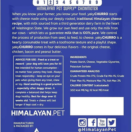 yaky CHURRO Himalaya Cheese Treats | Lactose Free | Gluten Free | Grain Free | USA MADE | for All Breeds | 4 CHURROs per Pouch | Original Cheese Flavor