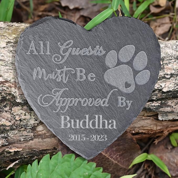 Pet Memorial Stones, Gifts Personalized, Loss of Dog Sympathy Gifts, Bereavement for Pet, Grave Headstone, - Design E, 6''x6''/15x15cm