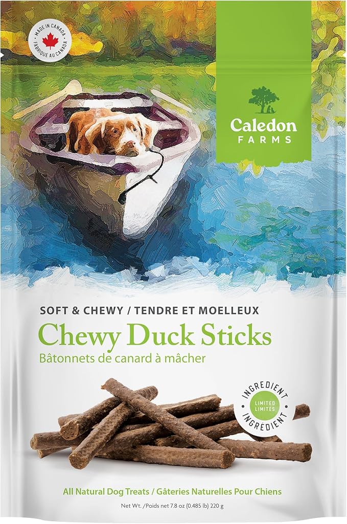 Caledon Farms Chewy Duck Sticks Dog Treats, No Additives, Preservatives Free, 7.8oz (pack of 1)