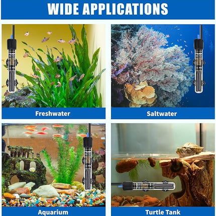 FREESEA 300 Watt Aquarium Fish Tank Heater with Aquarium Submersible Thermometer
