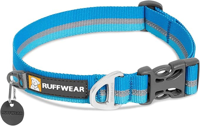 Ruffwear, Crag Dog Collar, Stylish Adventure Collar with Premium Reflective Design, Quick Release Buckle, Lightweight All-Day Comfort, Blue Dusk, 11"-14"
