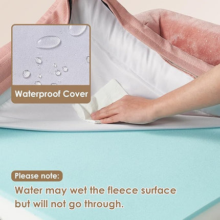 EHEYCIGA Orthopedic XL Dog Beds, Waterproof Memory Foam Dog Bed for Extra Large Dogs, Non-Slip Bottom and Egg-Crate Foam Big Pet Couch Bed with Washable Removable Cover, Dusty Pink