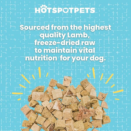 hotspot pets Freeze Dried Lamb Heart Treats for Cats & Dogs - 1LB Big Bag- Single Ingredient All Natural Grain-Free - Perfect for Training, Healthy Topper or Snack - Made in USA