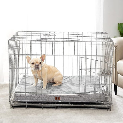 EHEYCIGA Waterproof Dog Bed Orthopedic 30"x20", Memory Foam Pet Bed for Medium Dogs, Washable Pet Mat with Removable Cover, Grey