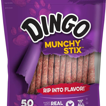 Dingo Munchy Stix for Dogs, Made with Real Chicken Treats for Small, Medium, and Large Breads 50-Count