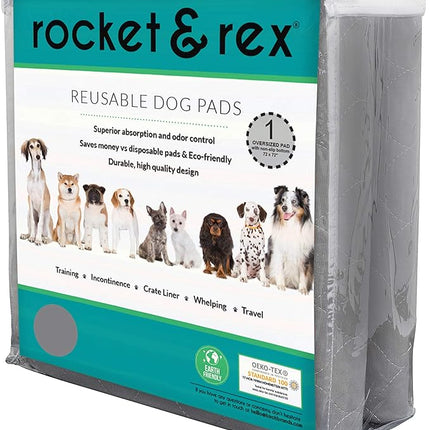 rocket & rex Premium XXL Non-Slip Washable Pee Pad for Dogs, Waterproof & Reusable Puppy Pad for Potty Training, Whelping, Travel, Lining Playpens & More, 72" x 72" (Pack of 1)