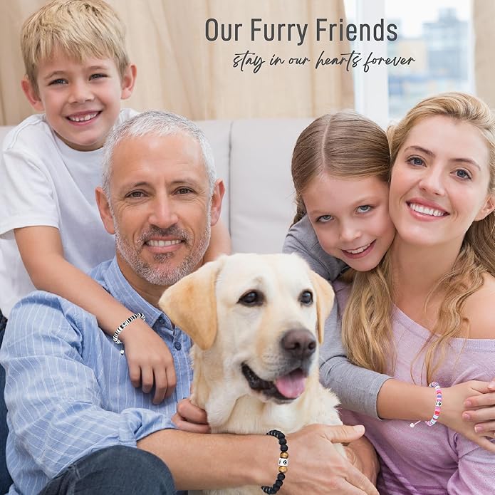 TONY & SANDY Dog Memorial Gifts, Pet Sympathy Rainbow Bridge Pet Memorial Bracelet for Men Women Girls Who Loss of Beloved Dog Cat