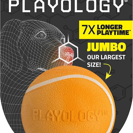Playology Dog Toys | Squeaky Chew Ball - Bouncy Durable Floating Fetch Ball for Dogs | Jumbo Cheddar Cheese Scented Toy - Easy to Clean and Made from Non Toxic Materials