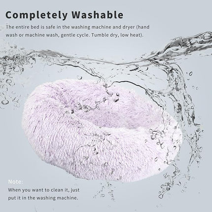 Dog Beds for Medium Dogs Washable 30 Inches Gradient Purple Fits up to 45 lbs Pets Beds Fluffy Anti Anxiety