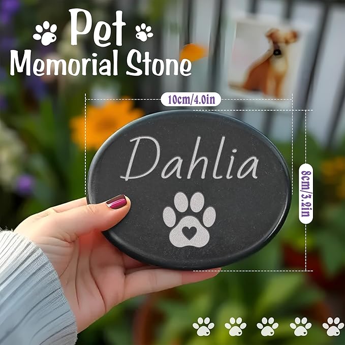 Memorial Stone for Pet, in Loving Memory Pet, Dog Sympathy Gifts, Cat Funeral Gifts, Dog Memorial Stone, Pet Bereavement Gifts, Personalized Pet Memorial Gifts for Dogs