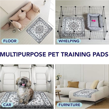 PUPIBOO Washable Pee Pads for Dogs and Cats - Super Absorbent Reusable Puppy Training Pads - 100% Waterproof, Leak-Proof & Non-Slip Whelping Pads for Pet Housebreaking