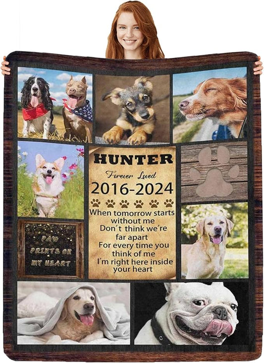 Artsadd Custom Dog Memorial Gifts for Loss of Pet Cat, Personalized Dog Memorial Blanket with Photos, Pet Memorial Gifts, Pet Loss Gifts, Pet Memorial Throw Blanket, Gifts for Pet Cat Lovers