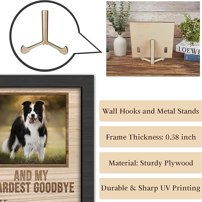 Personalized Pet Memorial Gifts for Dogs, Dog Memorial Gifts for Loss of Dog, Customized Dog Memorial Collar Picture Frame, Pet Loss Sympathy Gifts, Custom Cat Memorial Gifts Plaque