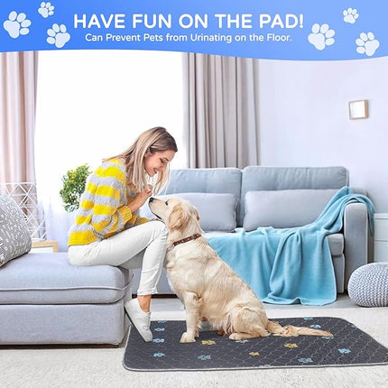 Aitmexcn Washable Puppy Dog Pee Pad, 2PCS 100% Waterproof Whelping Training Mat for Puppy/Senior Dog, Fast Drying Reusable Puppy Pads for Indoor, Outdoor and Car Travel- 48'' x 48'',Gray